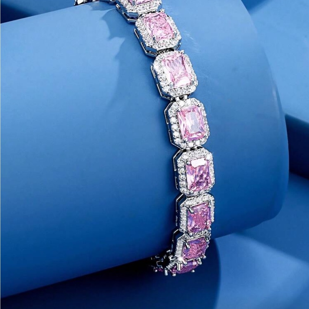 Elegant Pink Gemstone Bracelet